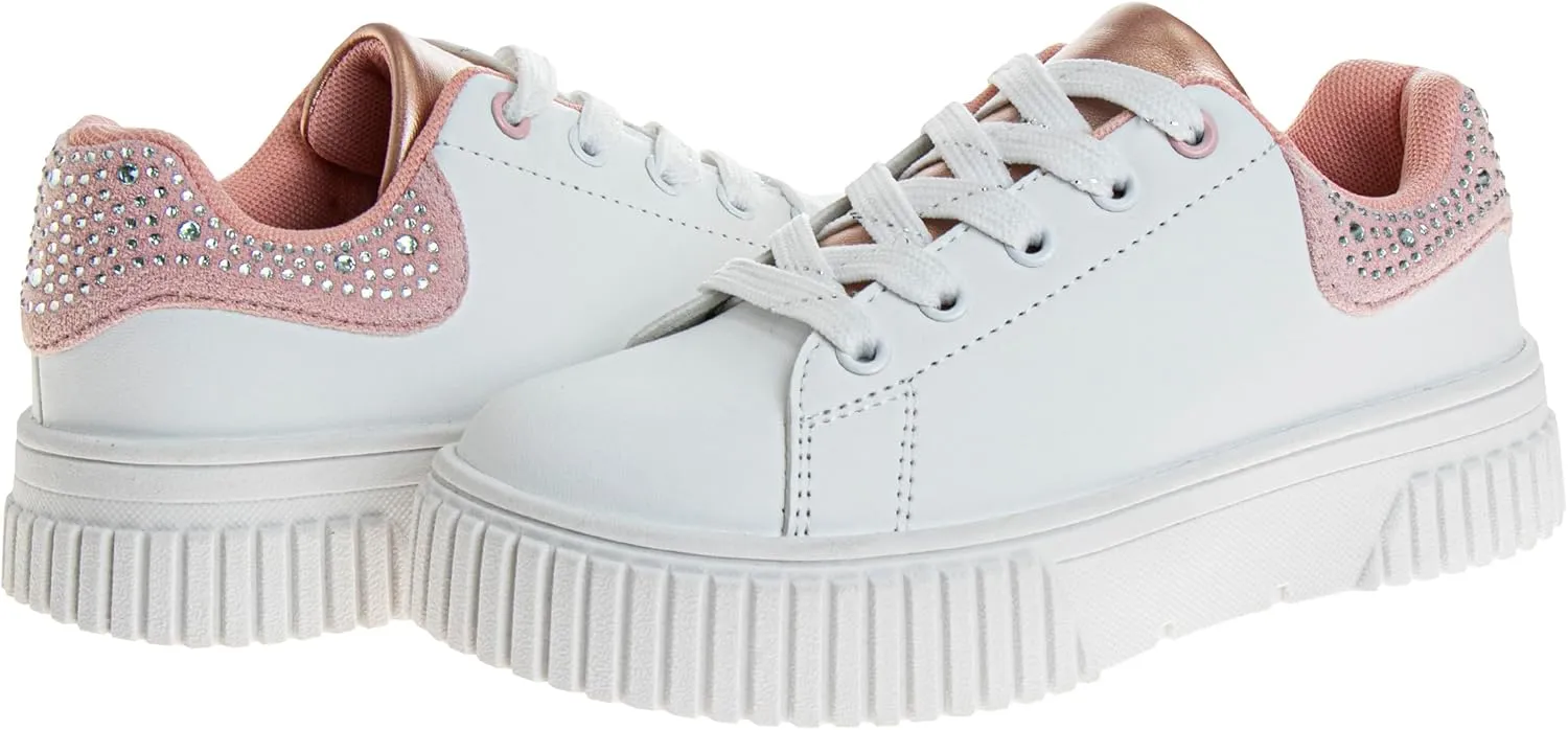 Josmo Kids Girl Sneakers Lace Up Casual Fashion Platform Shoes (Little Kid - Big Kid)