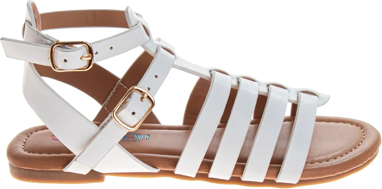 Josmo Kids Sandals for Girls Adjustable Buckle Closure - Casual Fashion Open Toe Sandal (sizes: 11-13 Little Kid / 1-4 Big Kid)