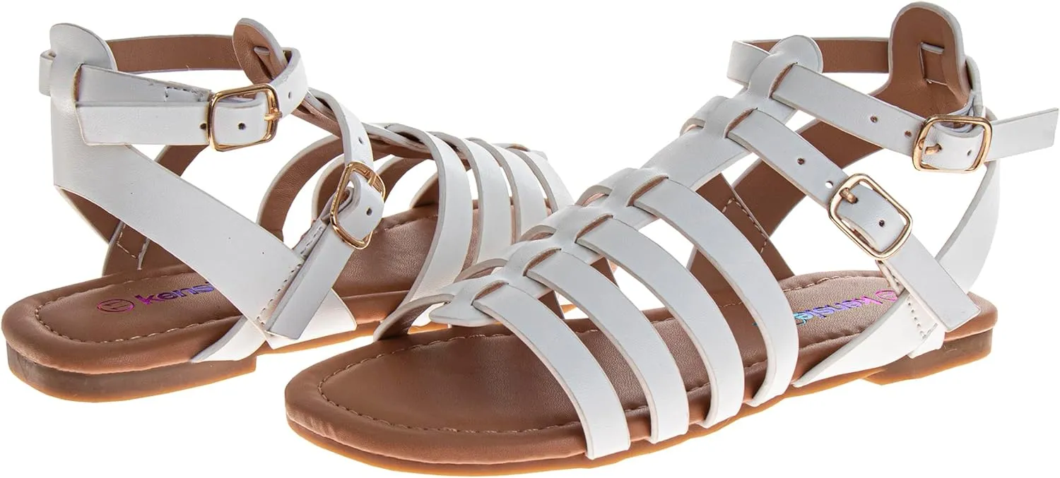 Josmo Kids Sandals for Girls Adjustable Buckle Closure - Casual Fashion Open Toe Sandal (sizes: 11-13 Little Kid / 1-4 Big Kid)