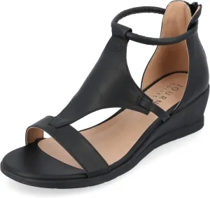 Journee Collection Womens Trayle Faux Leather Strappy Wedge Sandals