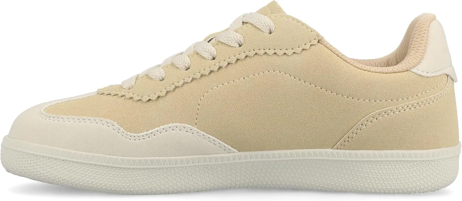 Journee Womens Cushioned footbeds Lummie Casual Sneaker Walking Shoe Round Toe Faux Leather lace up