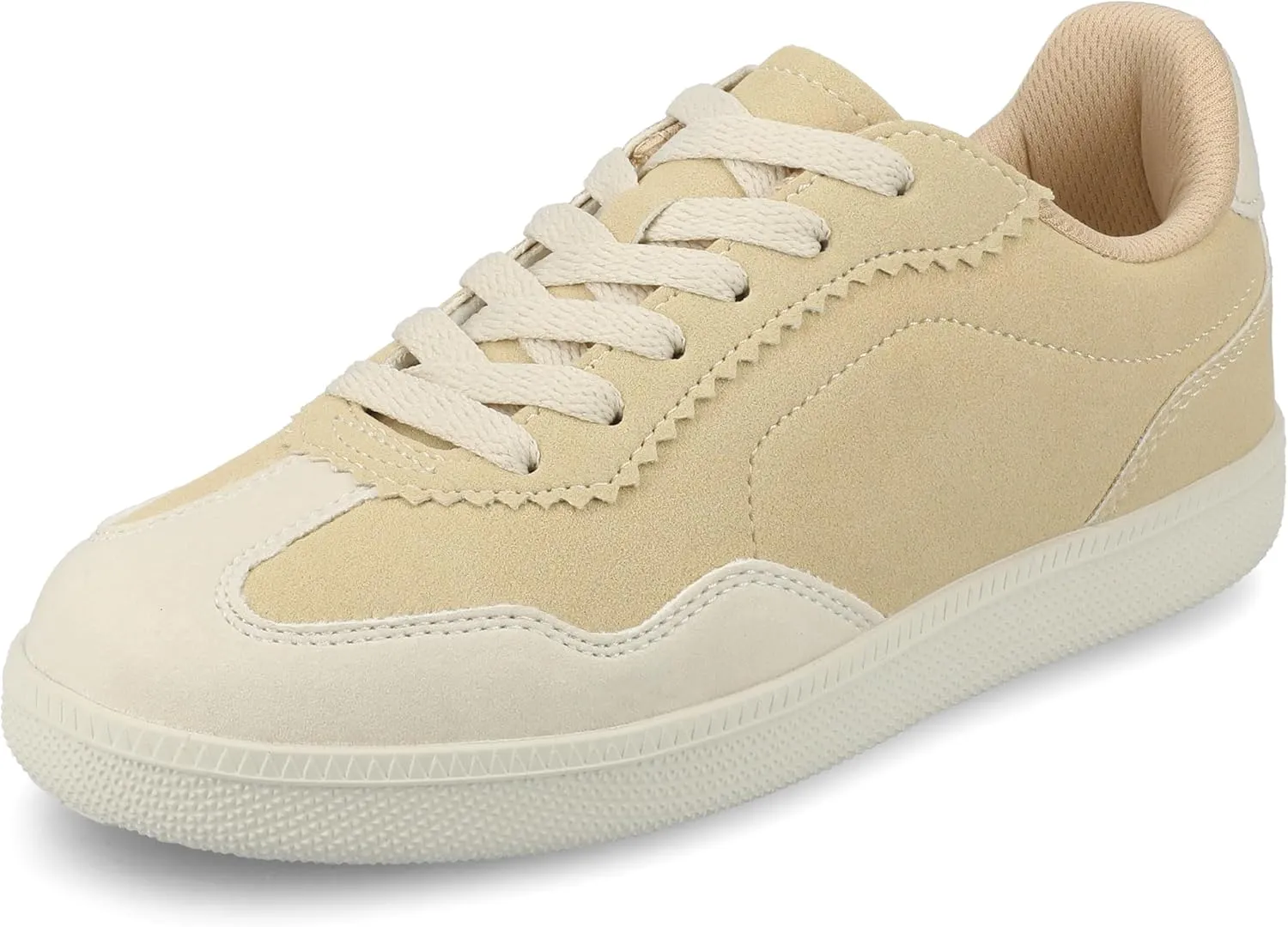 Journee Womens Cushioned footbeds Lummie Casual Sneaker Walking Shoe Round Toe Faux Leather lace up