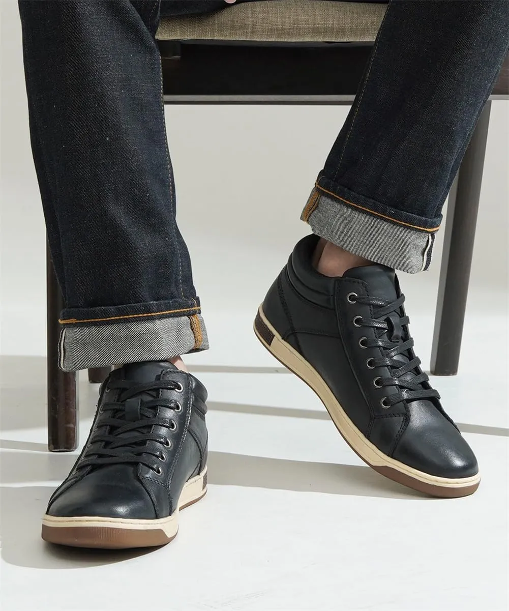 Jousen Men's Leather Fashion Sneakers