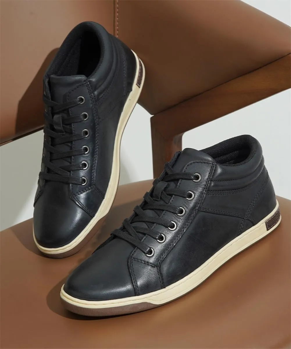 Jousen Men's Leather Fashion Sneakers