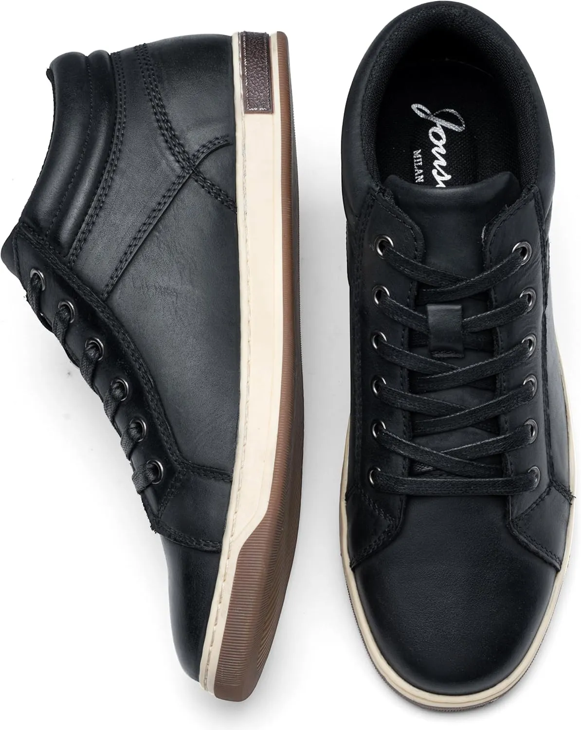 Jousen Men's Leather Fashion Sneakers