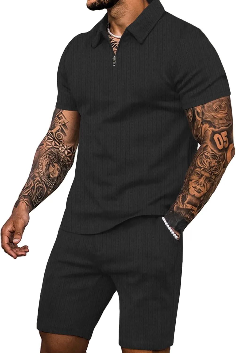 JoZorro Mens Polo Shirts and Shorts Set Tracksuit Fashion Casual Summer 2 Piece Outfits for Men