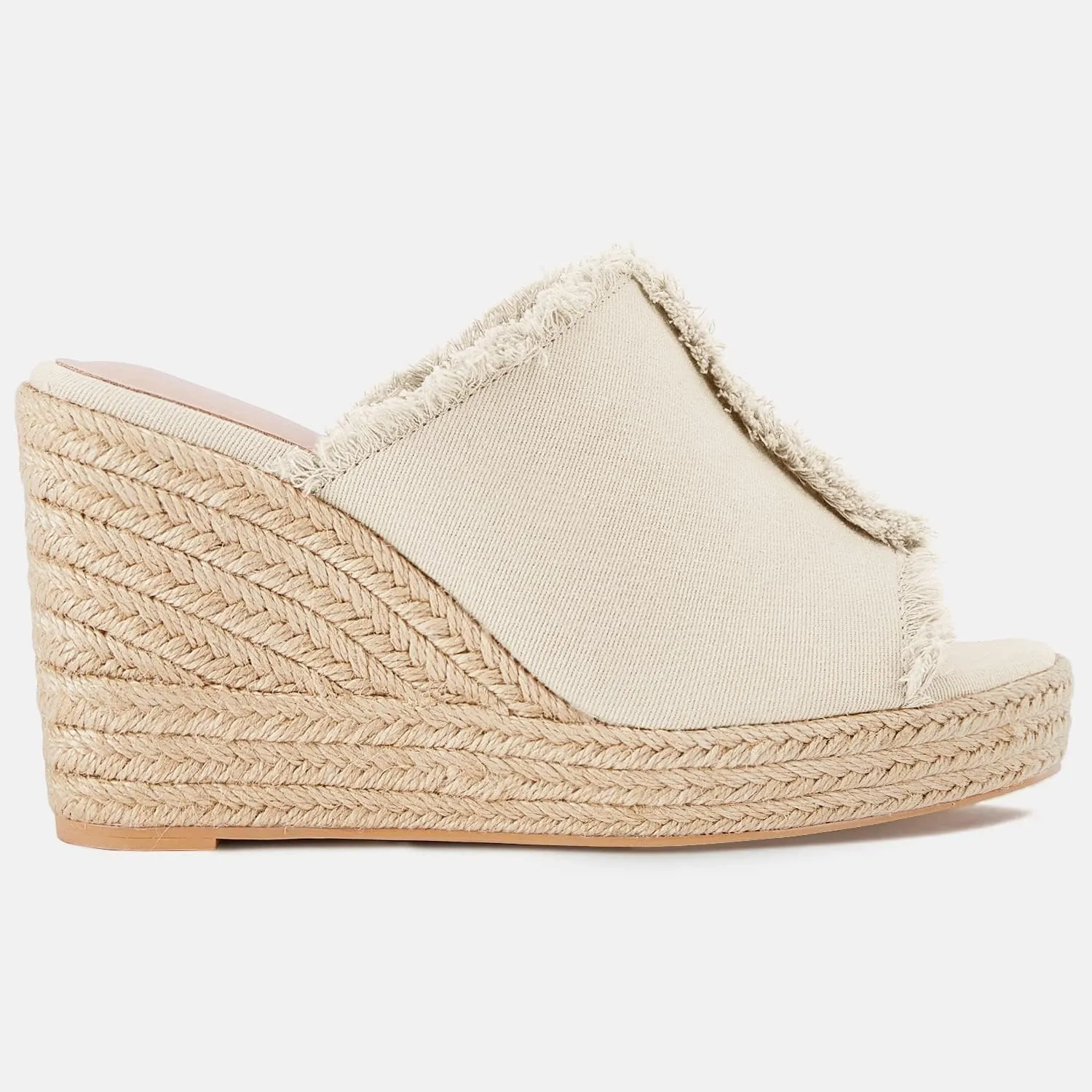 Juliet Holy Womens Wedge Sandals Peep Toe Denim Slip On Backless Espadrilles Platform Sandal Shoes