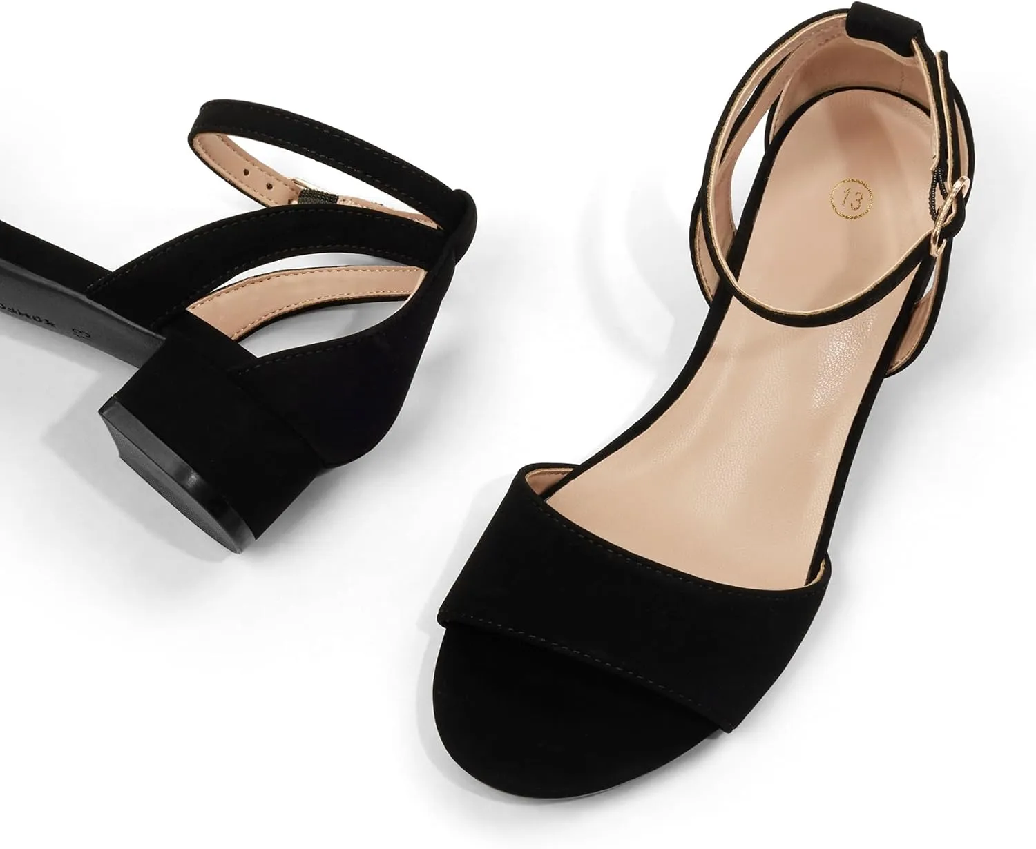 K KomForme Girls Sandals Low Chunky Heels Dress Pumps Ankle Strap Open Toe Flower Wedding Party Dress Shoes for Toddler/Little Kid/Big Kid