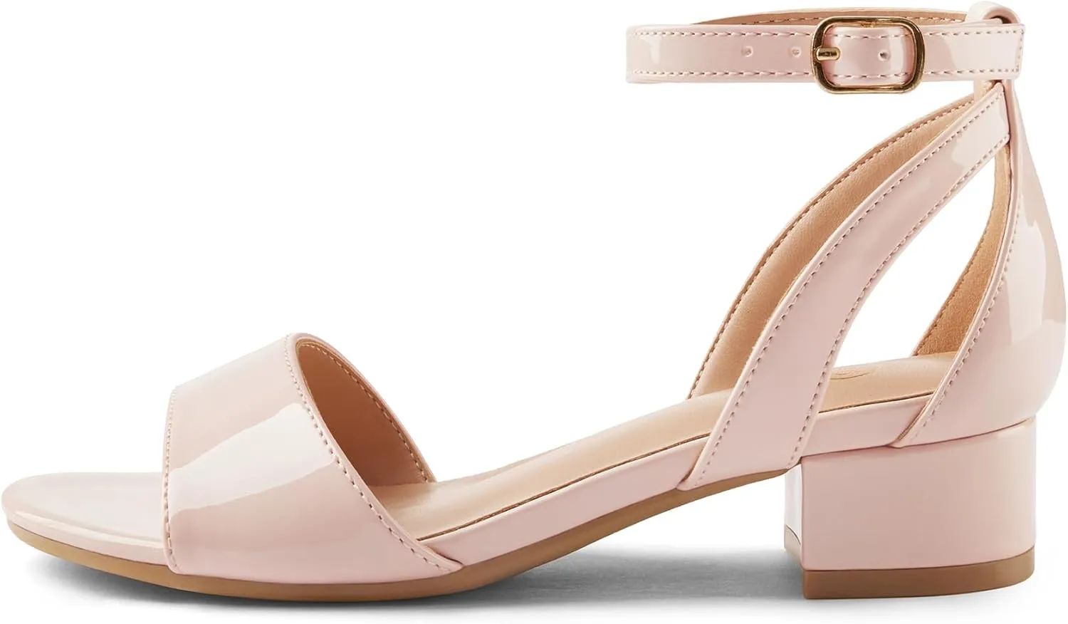 K KomForme Girls Sandals Low Chunky Heels Dress Pumps Ankle Strap Open Toe Flower Wedding Party Dress Shoes for Toddler/Little Kid/Big Kid