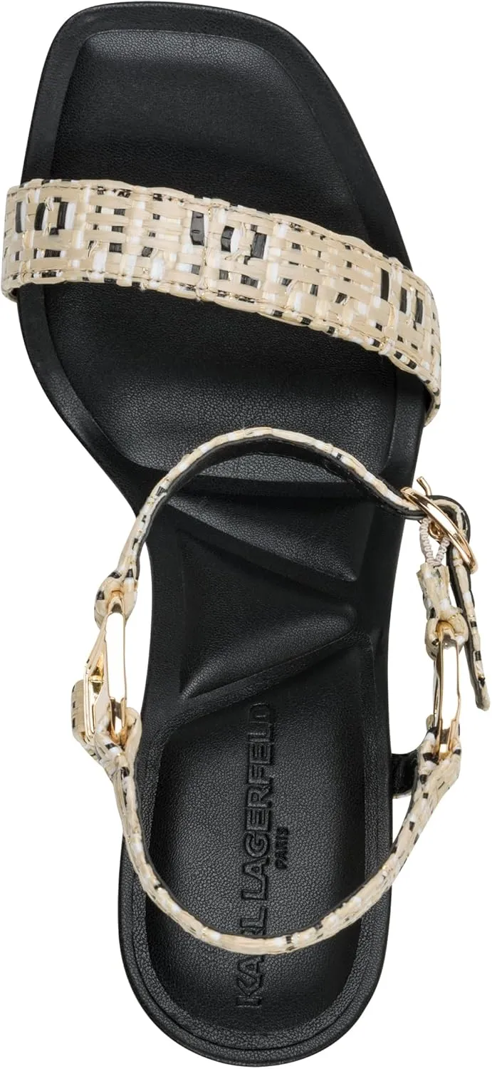 Karl Lagerfeld Paris Women's Evening Cushioned Insole Cybil-Ankle Strap Sandal Heeled
