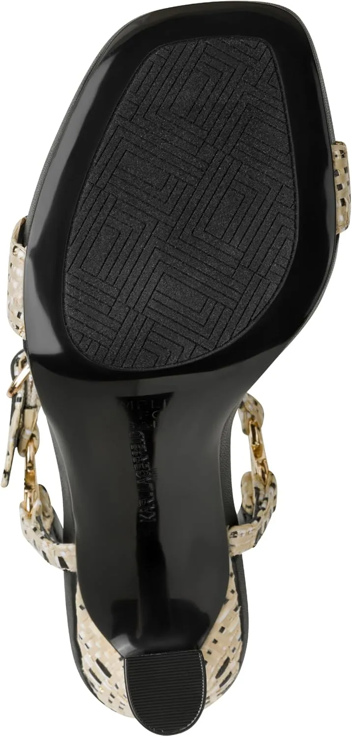 Karl Lagerfeld Paris Women's Evening Cushioned Insole Cybil-Ankle Strap Sandal Heeled