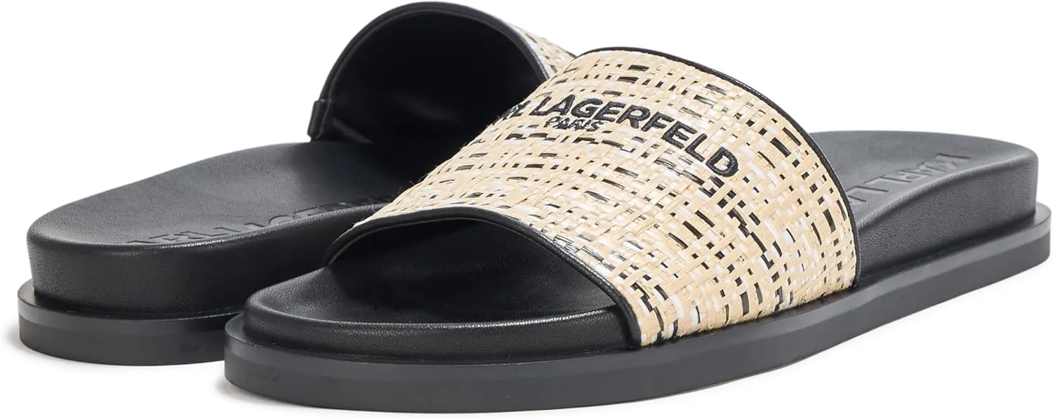 Karl Lagerfeld Paris Women's Everyday Cushioned Insole Hazlet-Flat Slide Sandal