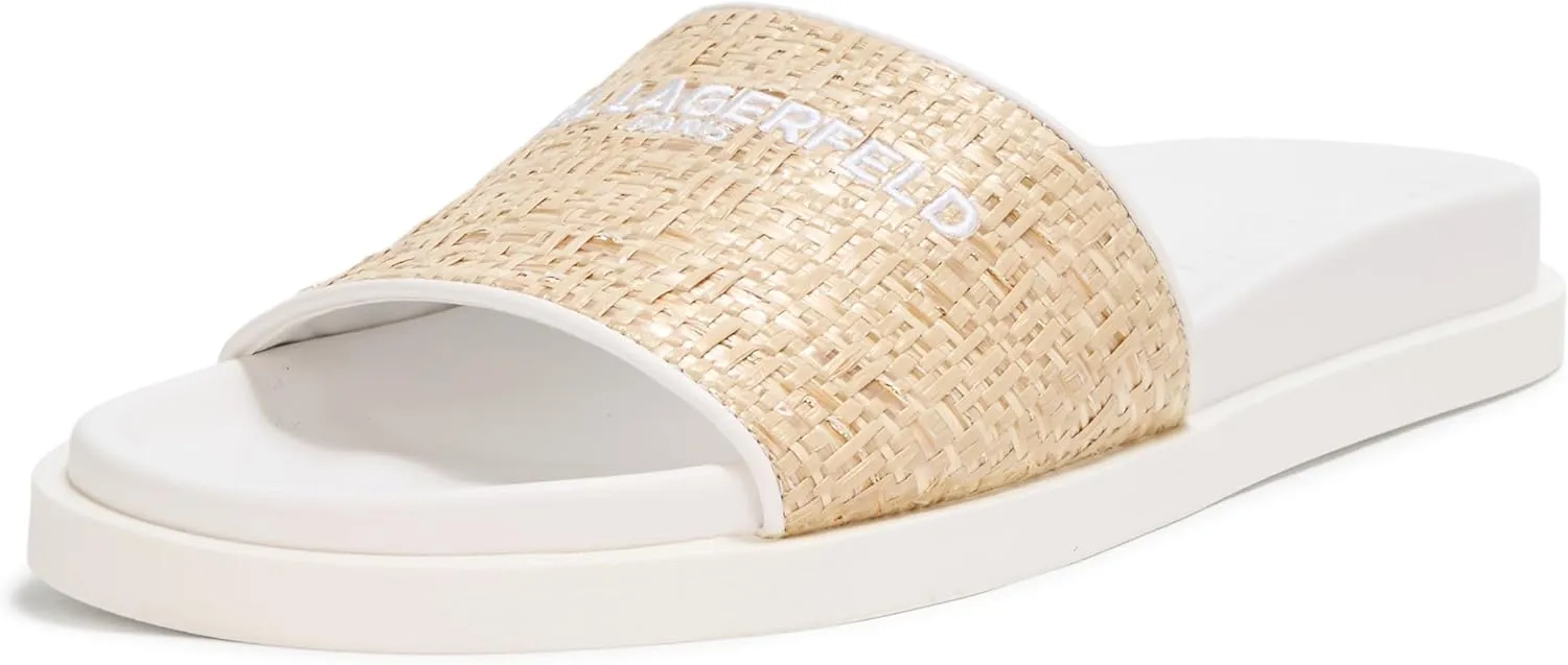 Karl Lagerfeld Paris Women's Everyday Cushioned Insole Hazlet-Flat Slide Sandal