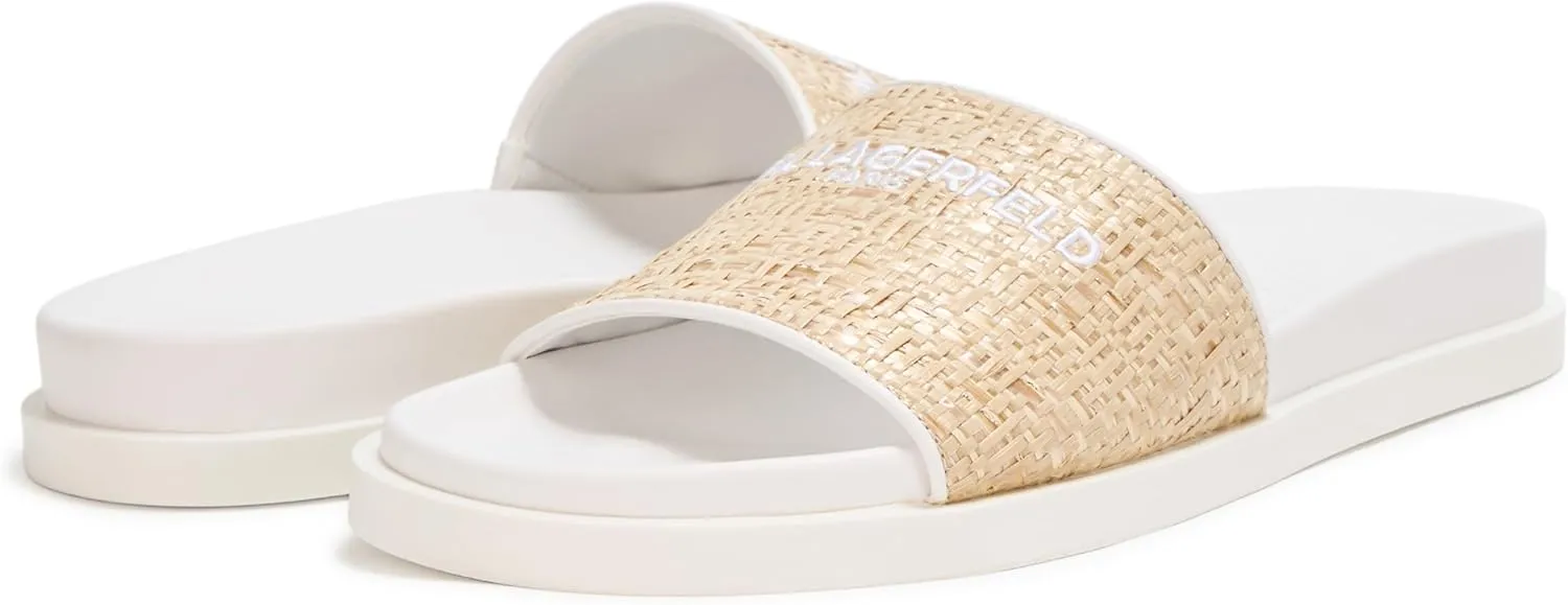 Karl Lagerfeld Paris Women's Everyday Cushioned Insole Hazlet-Flat Slide Sandal