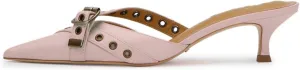 keleimusi Kitten Heel Mules for Women Pointed Toe Heels Dressy Bow Heels Sexy Pointy Studded Heels Pumps Buckle Backless Slip on Stiletto Heels Sandals Dress Party Wedding Shoes
