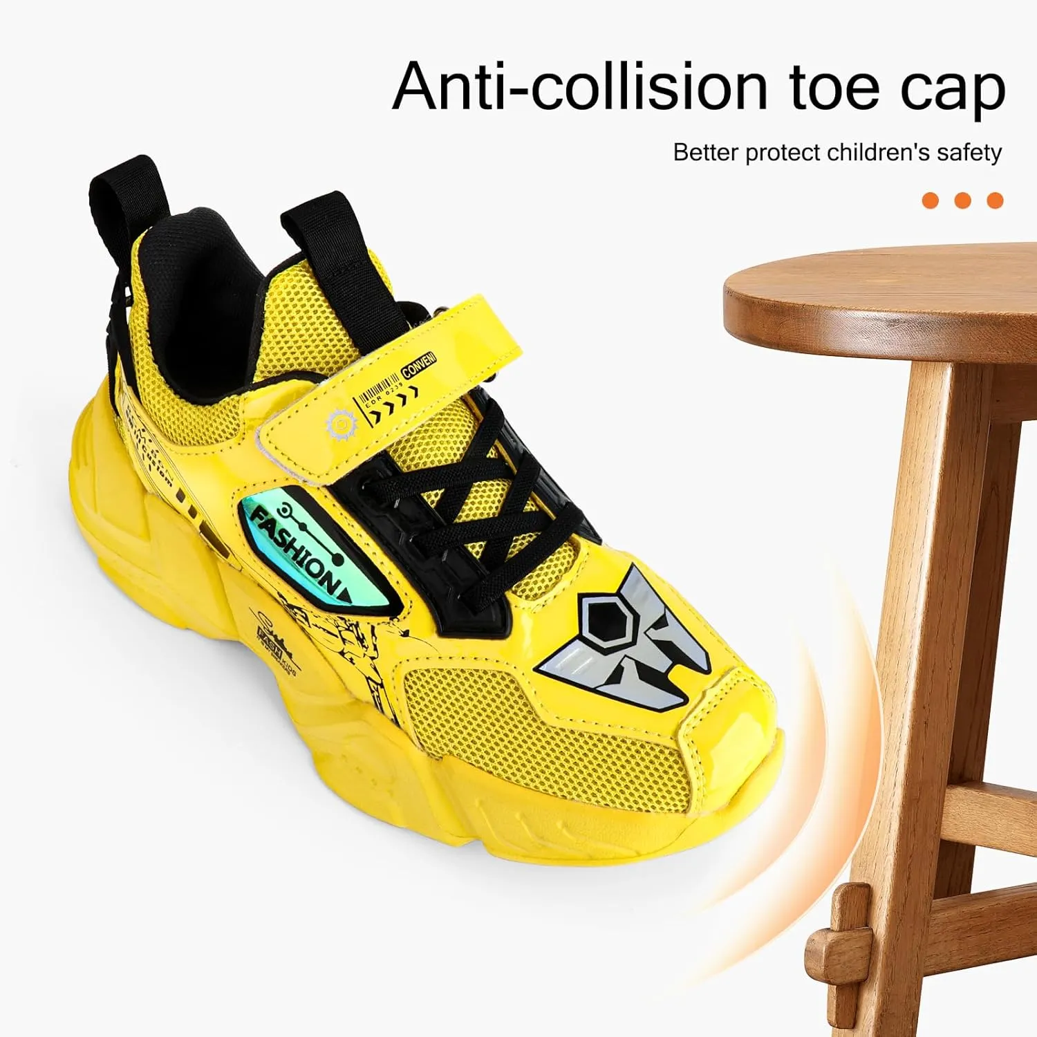 Kid Boys Girls Lightweight Breathable Sneakers Strap Athletic Tennis Shoes for Running Walking