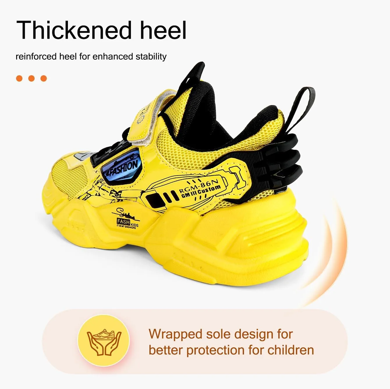 Kid Boys Girls Lightweight Breathable Sneakers Strap Athletic Tennis Shoes for Running Walking