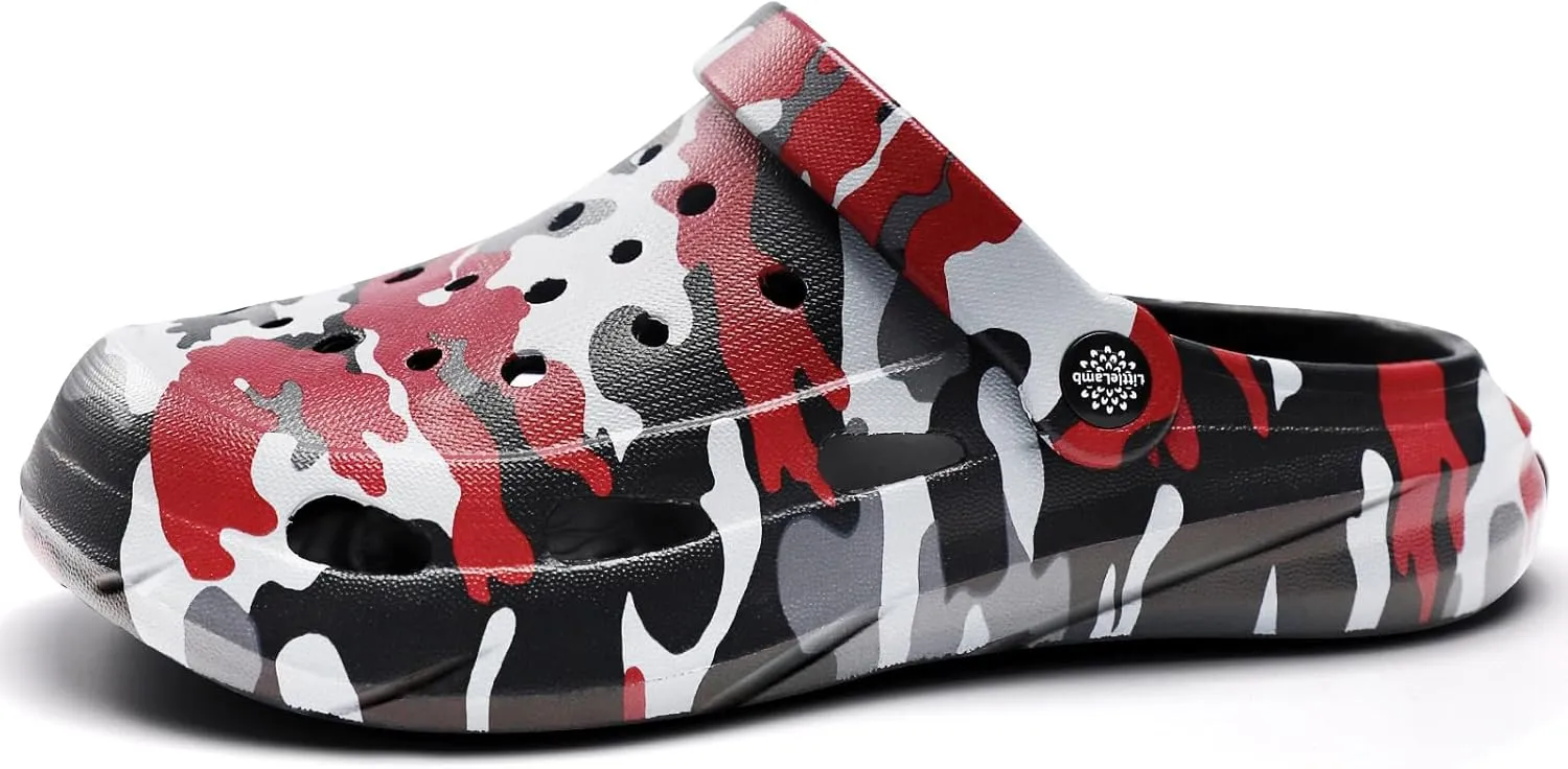 Kids Classic Camo Beach Clogs | Lightweight Water Sandals for Boys - Quick-Dry Non-Slip Light and Durable （Little Kid/Big Kid）
