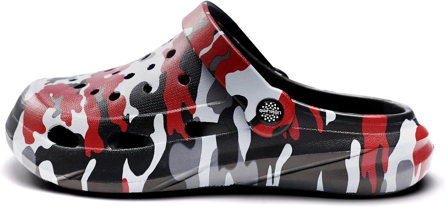 Kids Classic Camo Beach Clogs | Lightweight Water Sandals for Boys - Quick-Dry Non-Slip Light and Durable （Little Kid/Big Kid）
