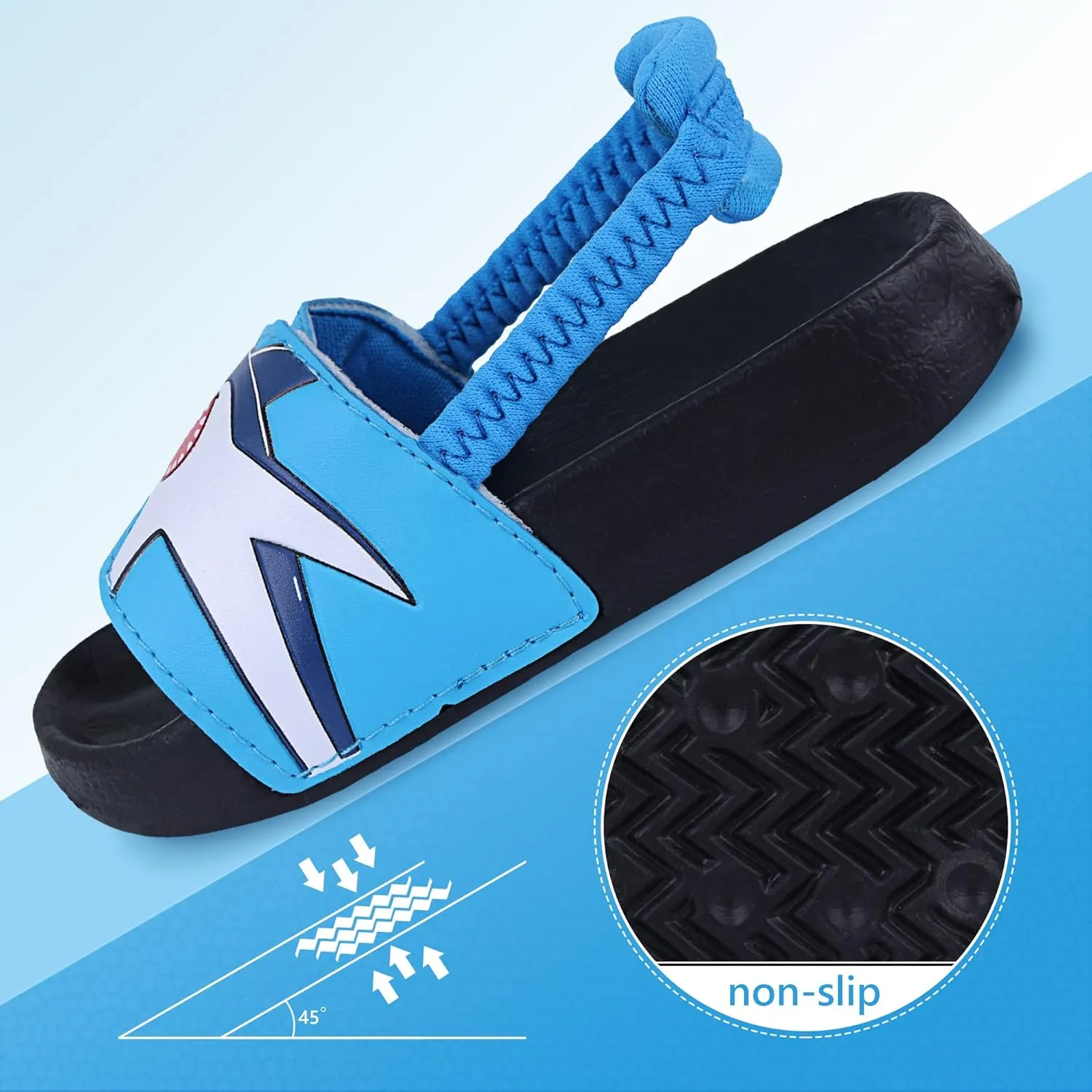 Kids Flip Flops Sandals Toddler Boys Girls Sequin Slides Shower Beach Pool Shoes Slip on Summer Slippers with Back Strap