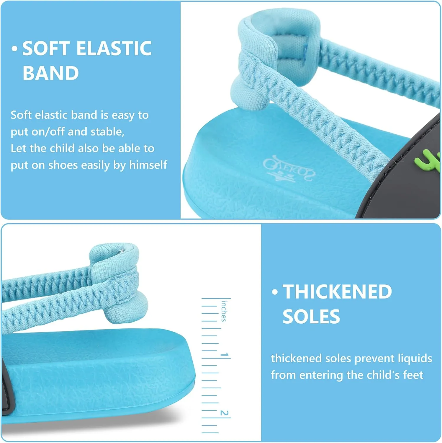 Kids Flip Flops Sandals Toddler Boys Girls Sequin Slides Shower Beach Pool Shoes Slip on Summer Slippers with Back Strap