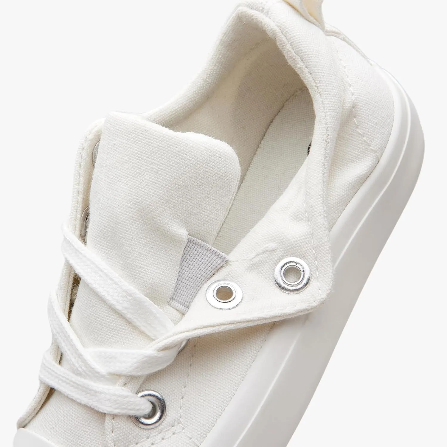Kids' Low-Top Slip-On Cotton Sneakers, Classic Lace-Up Canvas Shoes for Girls Boys