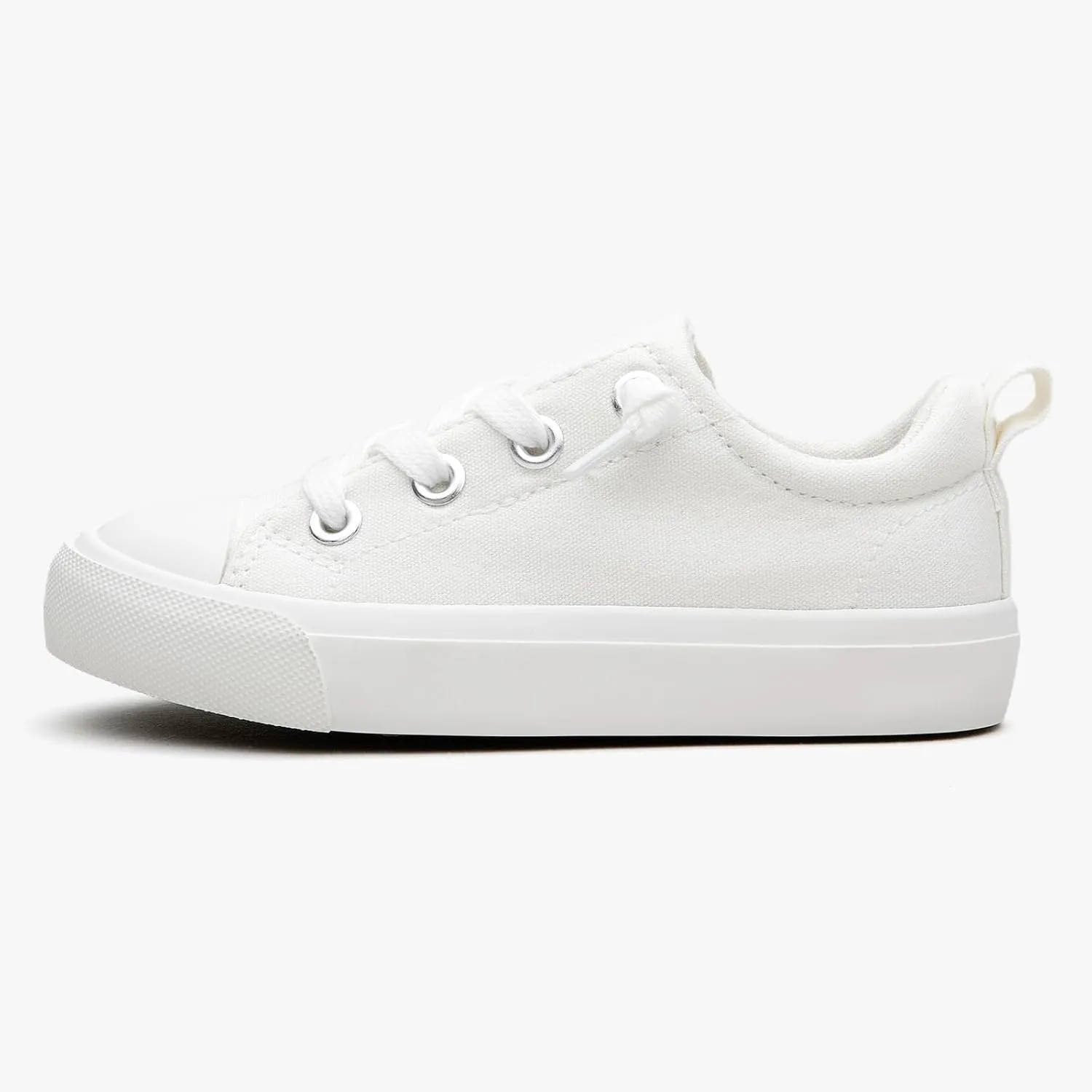 Kids' Low-Top Slip-On Cotton Sneakers, Classic Lace-Up Canvas Shoes for Girls Boys