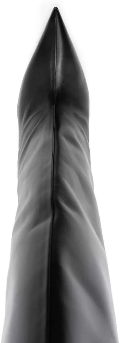 Kluolandi Womens Knee High Boots Sexy Pointed Toe Pull On Strange Wedge Heel Tall Boots for Women