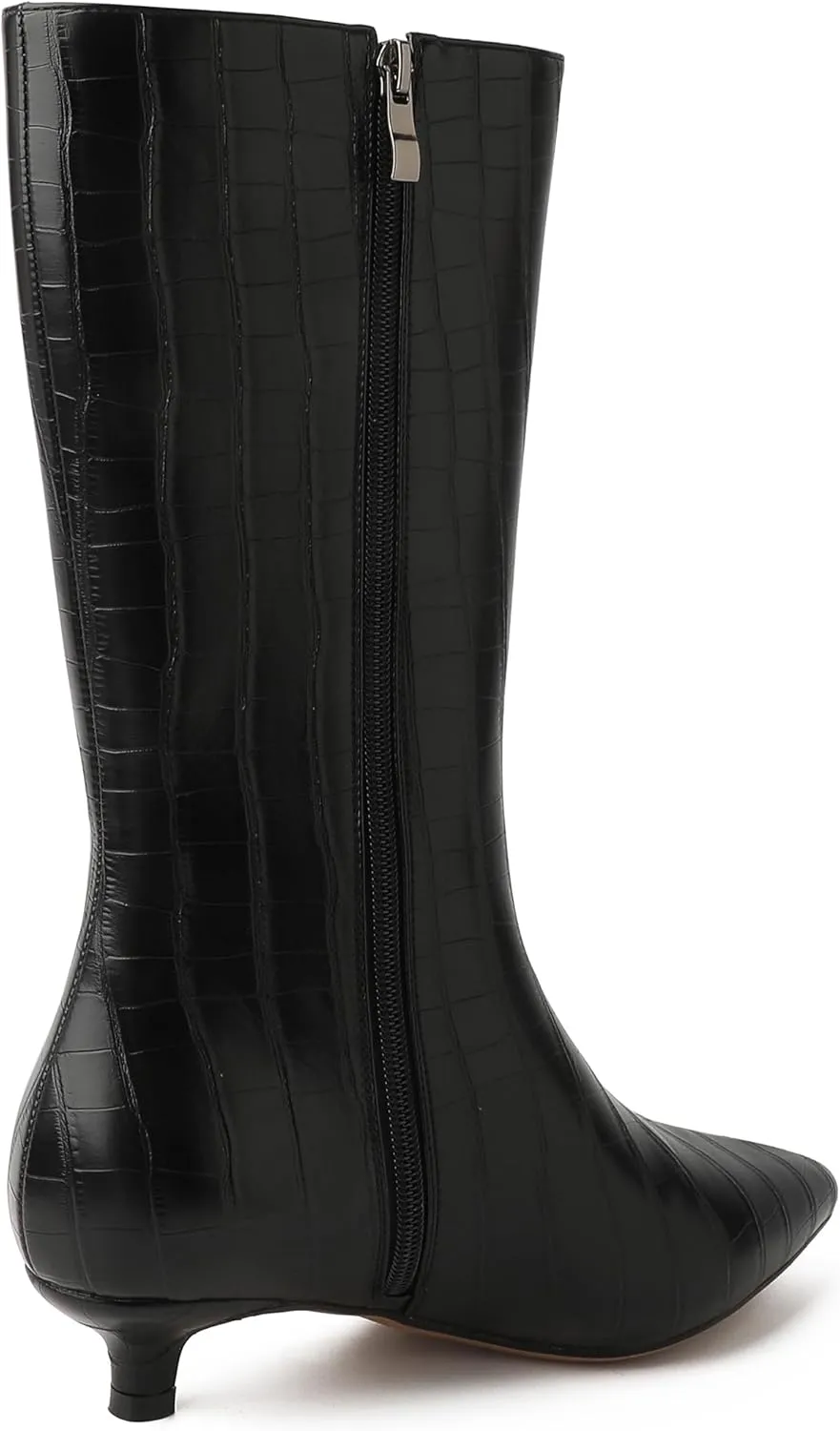 Knee High Boots Women, Pointed Toe Tall Boots Stiletto Kitten Heel Long Boots Slip On Dress Knee High Boots