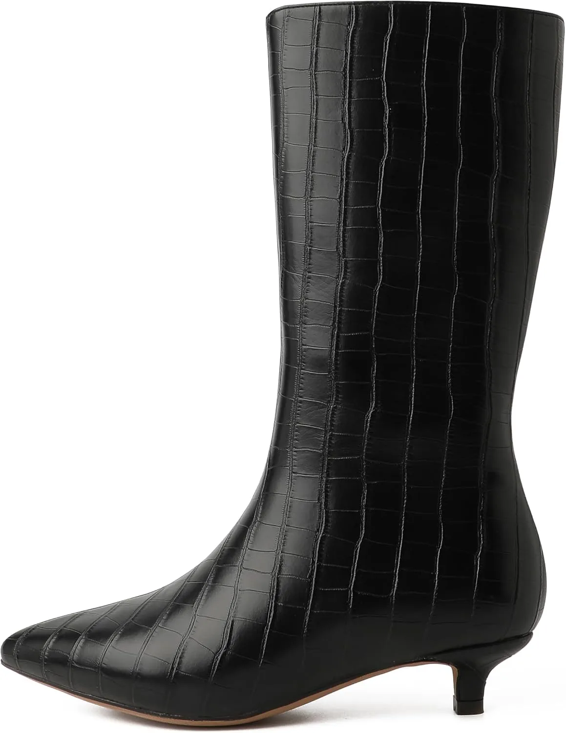 Knee High Boots Women, Pointed Toe Tall Boots Stiletto Kitten Heel Long Boots Slip On Dress Knee High Boots