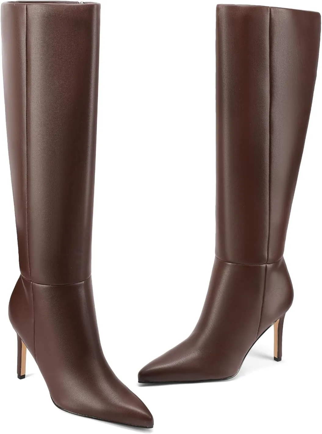 Knee High Boots Women Stiletto High Heel Tall Boots Pointed Toe Sexy Long Boots Fashion Dress Shoes with Side Zipper