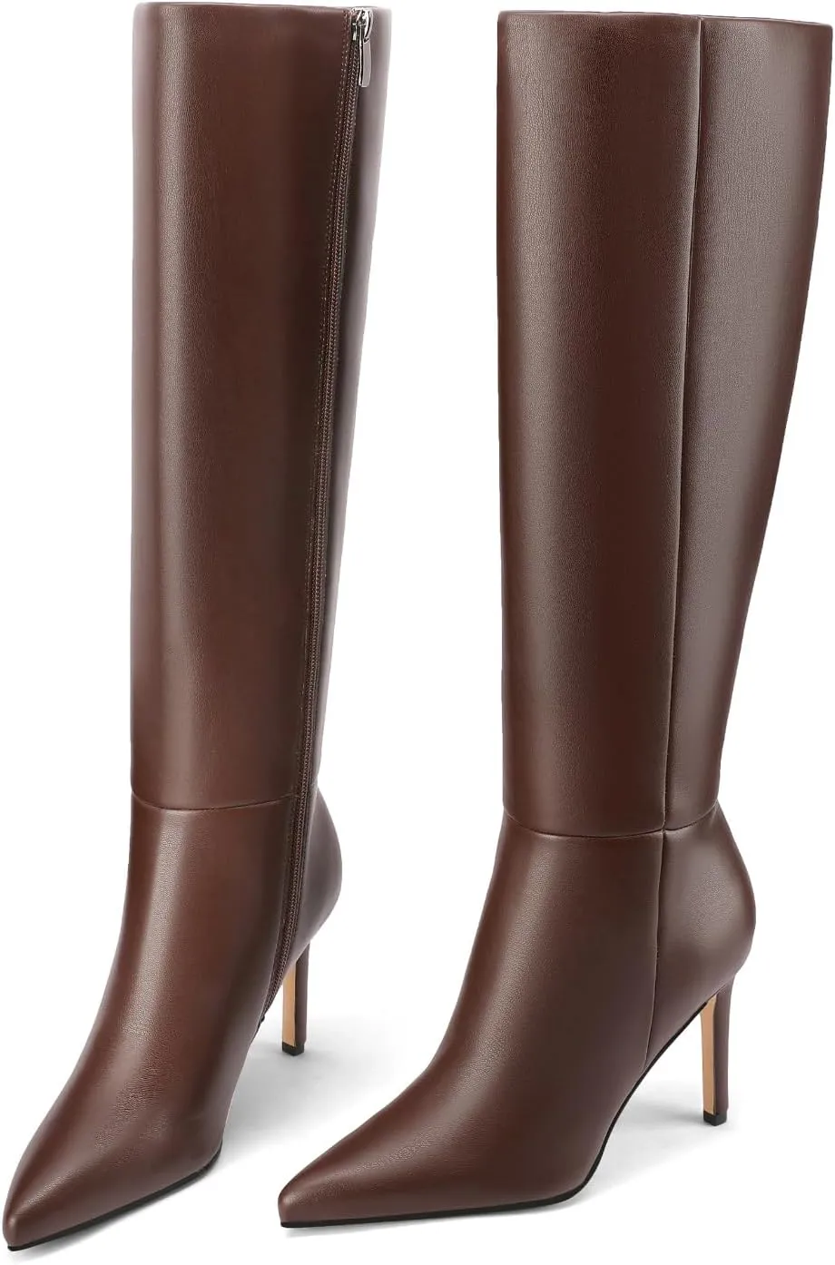 Knee High Boots Women Stiletto High Heel Tall Boots Pointed Toe Sexy Long Boots Fashion Dress Shoes with Side Zipper