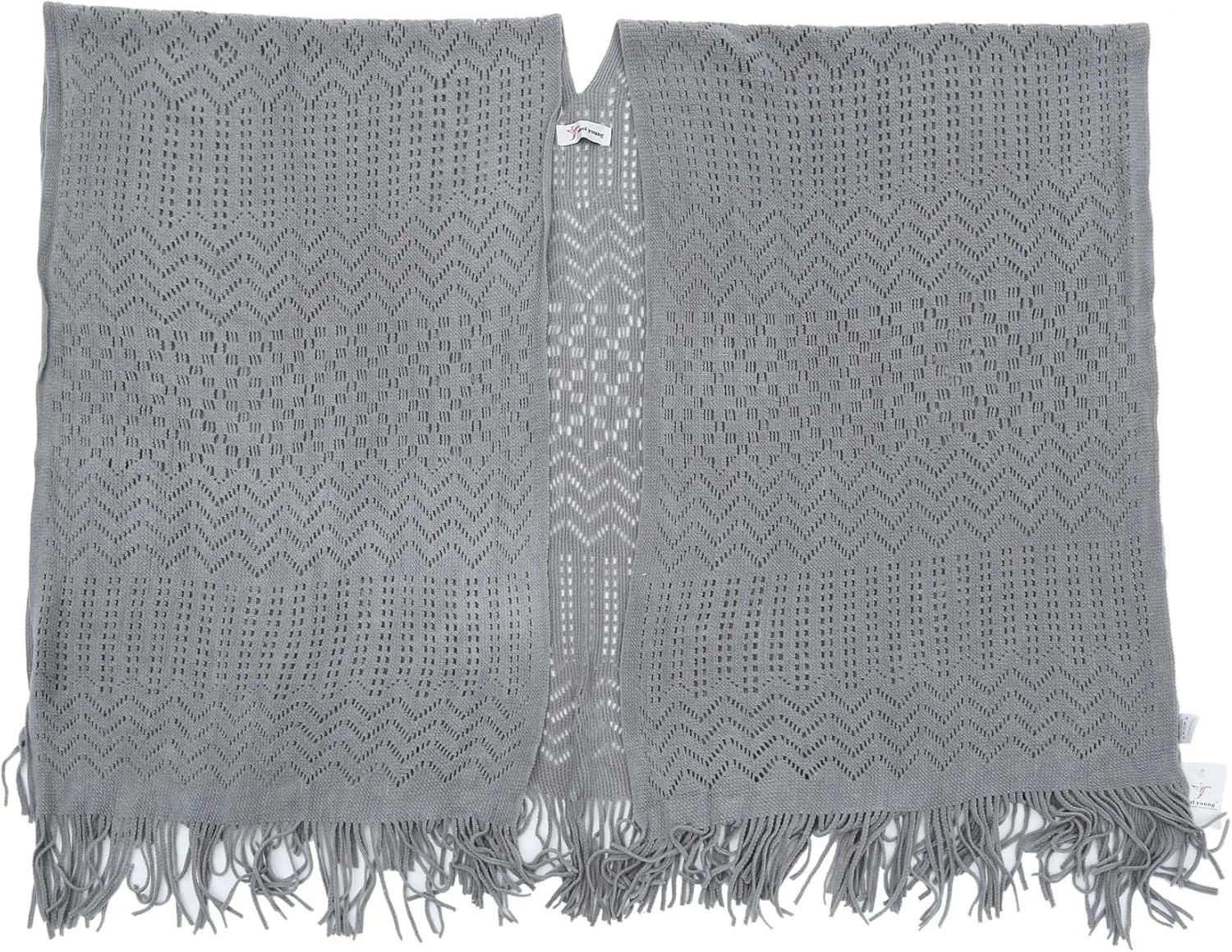 Knit Shawl Wrap for Women - Soul Young Ladies Fringe Knitted Poncho Cardigan Cape