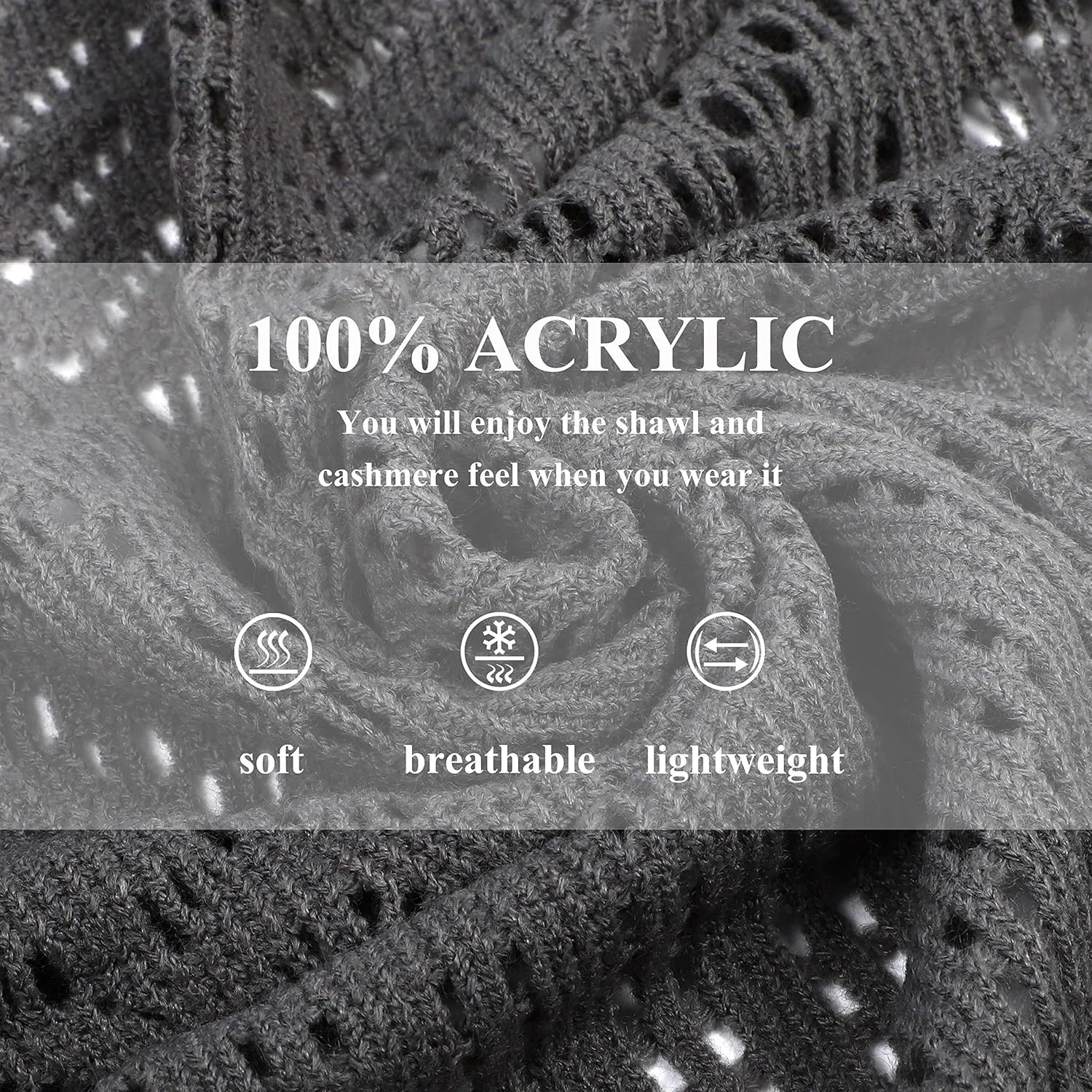 Knit Shawl Wrap for Women - Soul Young Ladies Fringe Knitted Poncho Cardigan Cape