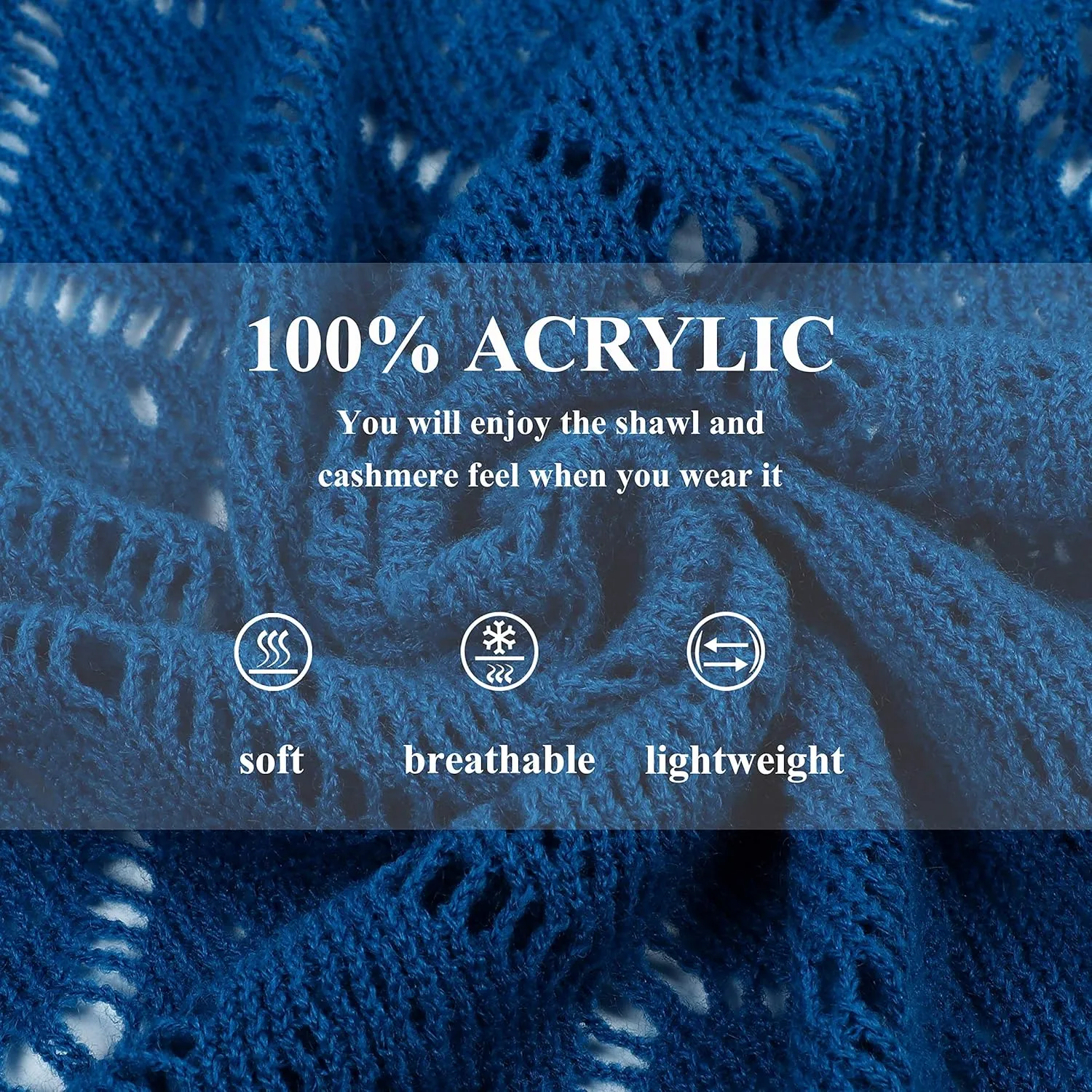 Knit Shawl Wrap for Women - Soul Young Ladies Fringe Knitted Poncho Cardigan Cape