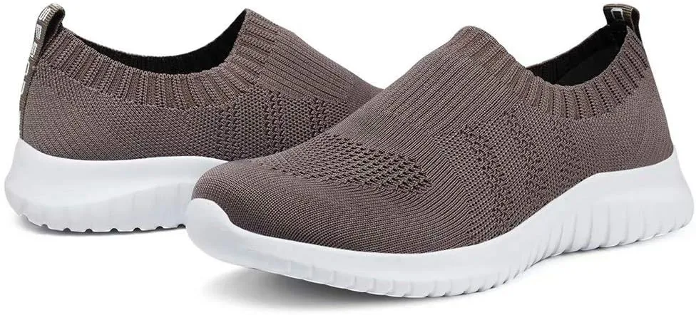 konhill Men's Athletic Walking Shoes - Lightweight Casual Knit Slip on Sneakers