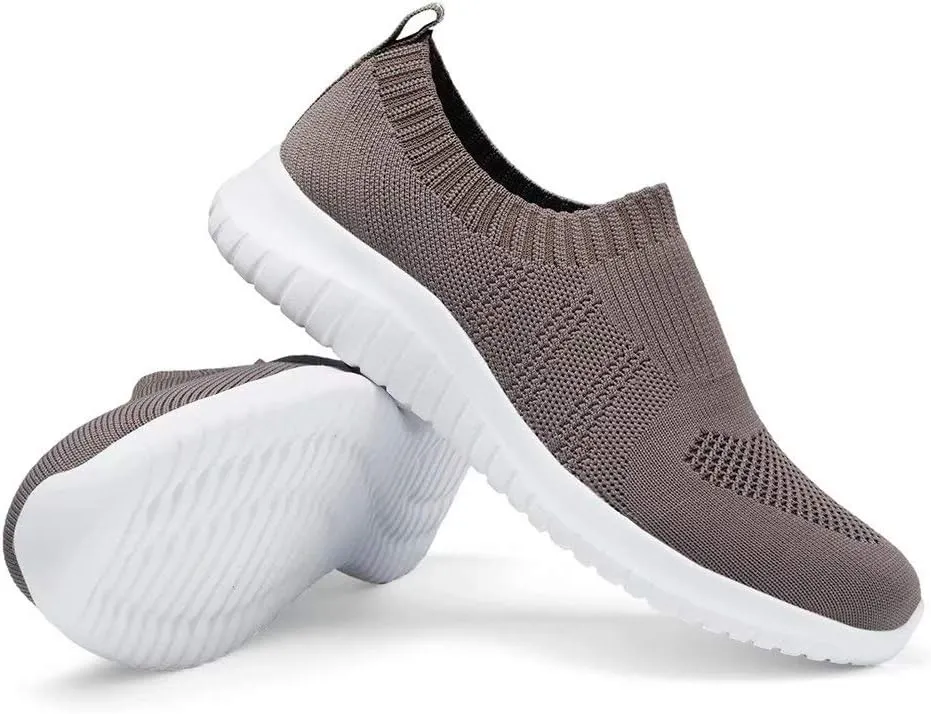konhill Men's Athletic Walking Shoes - Lightweight Casual Knit Slip on Sneakers