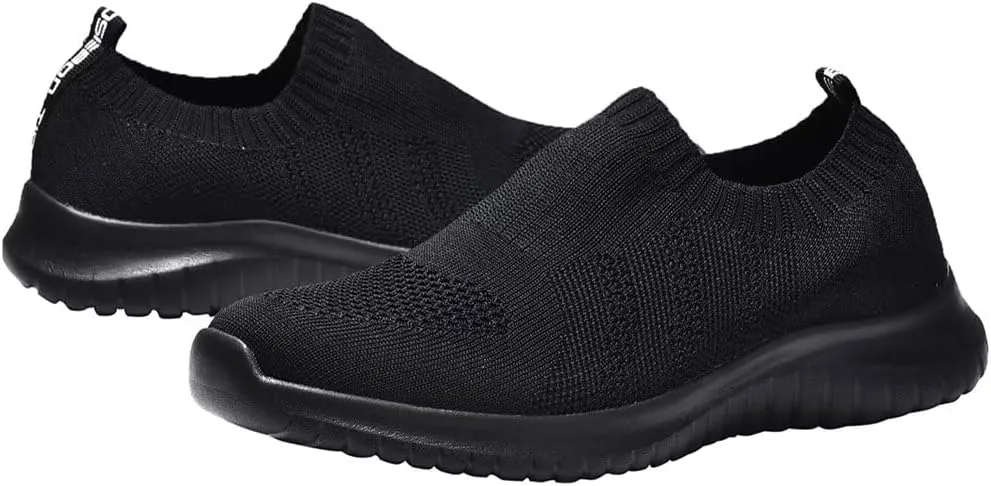 konhill Men's Athletic Walking Shoes - Lightweight Casual Knit Slip on Sneakers