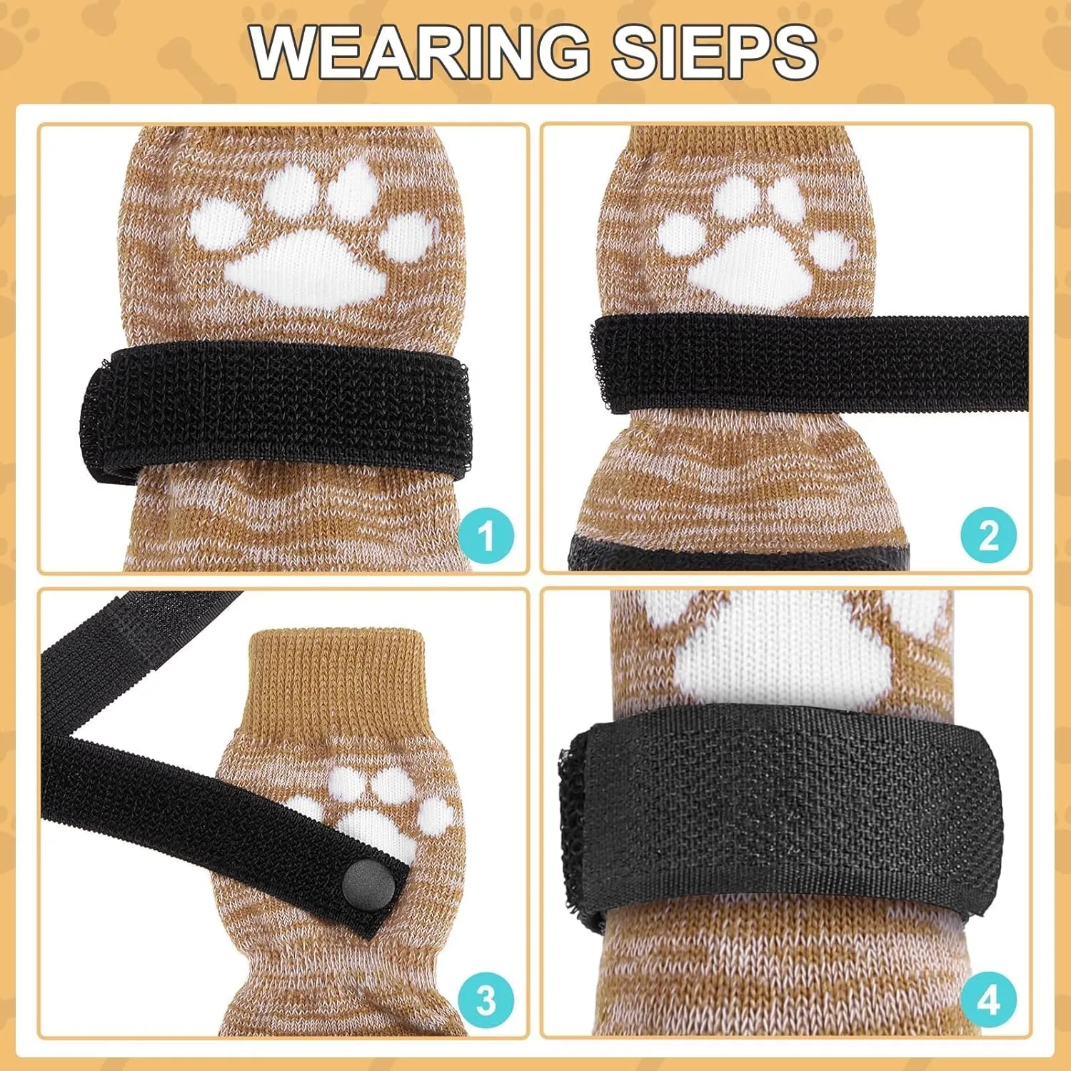 KOOLTAIL Anti Slip Dog Socks for Hot/Clod Pavement to Prevent Licking Paws，Dog Booties for Hardwood Floors, Traction Rain Dog Boots&Paw Protectors Shoes with Grip for Small Medium Large Senior Dogs L