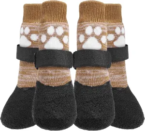 KOOLTAIL Anti Slip Dog Socks for Hot/Clod Pavement to Prevent Licking Paws，Dog Booties for Hardwood Floors, Traction Rain Dog Boots&Paw Protectors Shoes with Grip for Small Medium Large Senior Dogs L