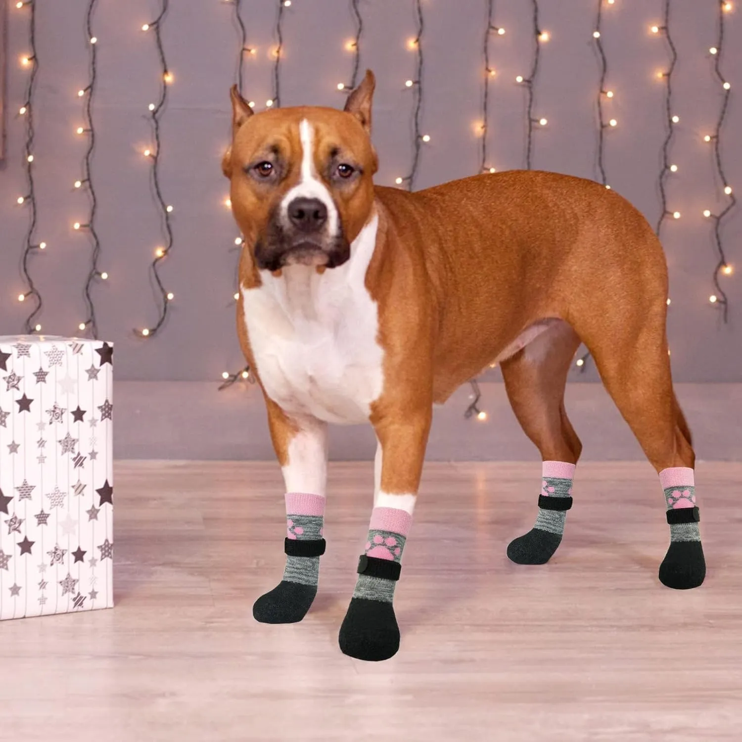 KOOLTAIL Anti Slip Dog Socks for Hot/Clod Pavement to Prevent Licking Paws，Dog Booties for Hardwood Floors, Traction Rain Dog Boots&Paw Protectors Shoes with Grip for Small Medium Large Senior Dogs S