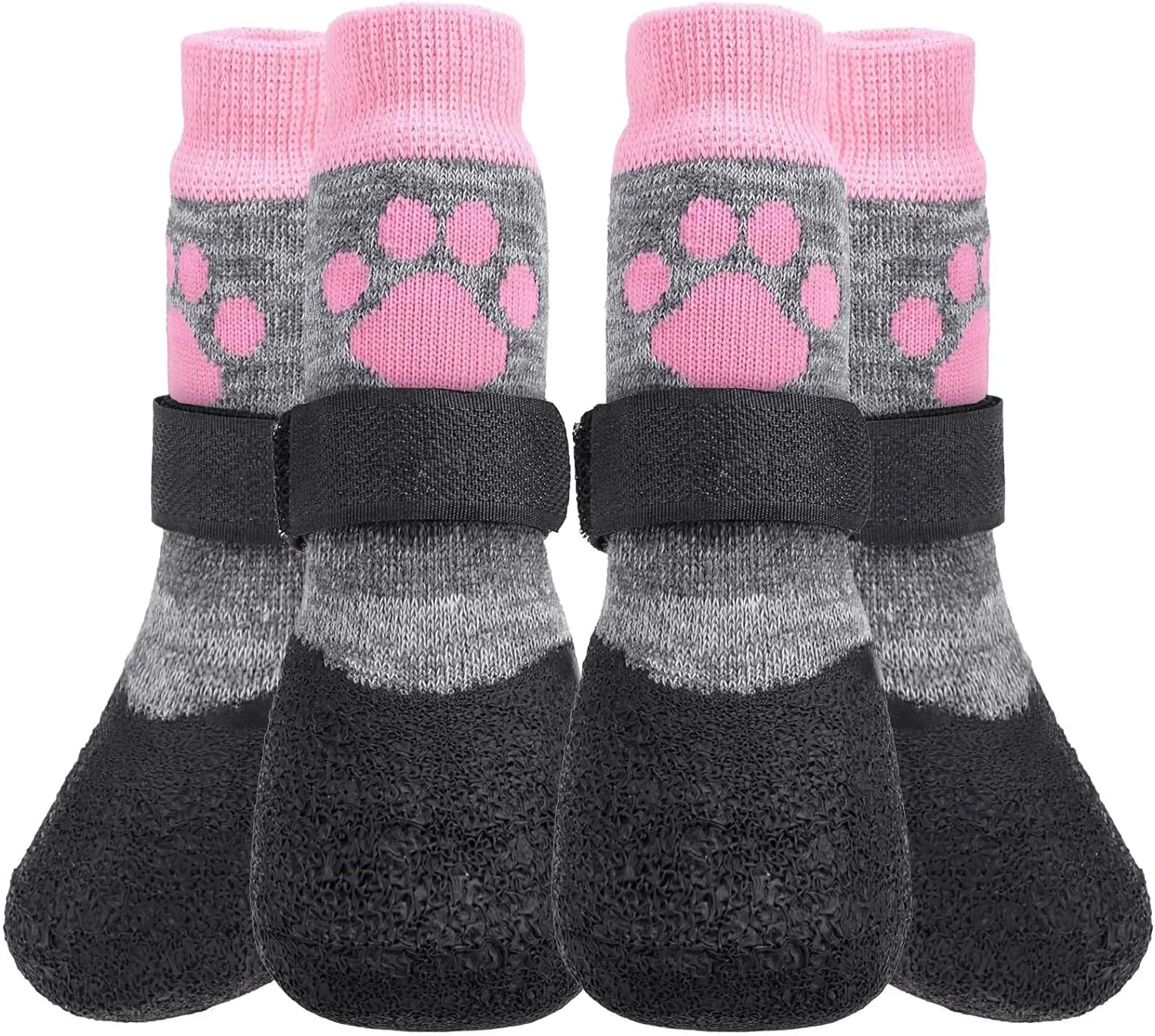 KOOLTAIL Anti Slip Dog Socks for Hot/Clod Pavement to Prevent Licking Paws，Dog Booties for Hardwood Floors, Traction Rain Dog Boots&Paw Protectors Shoes with Grip for Small Medium Large Senior Dogs S