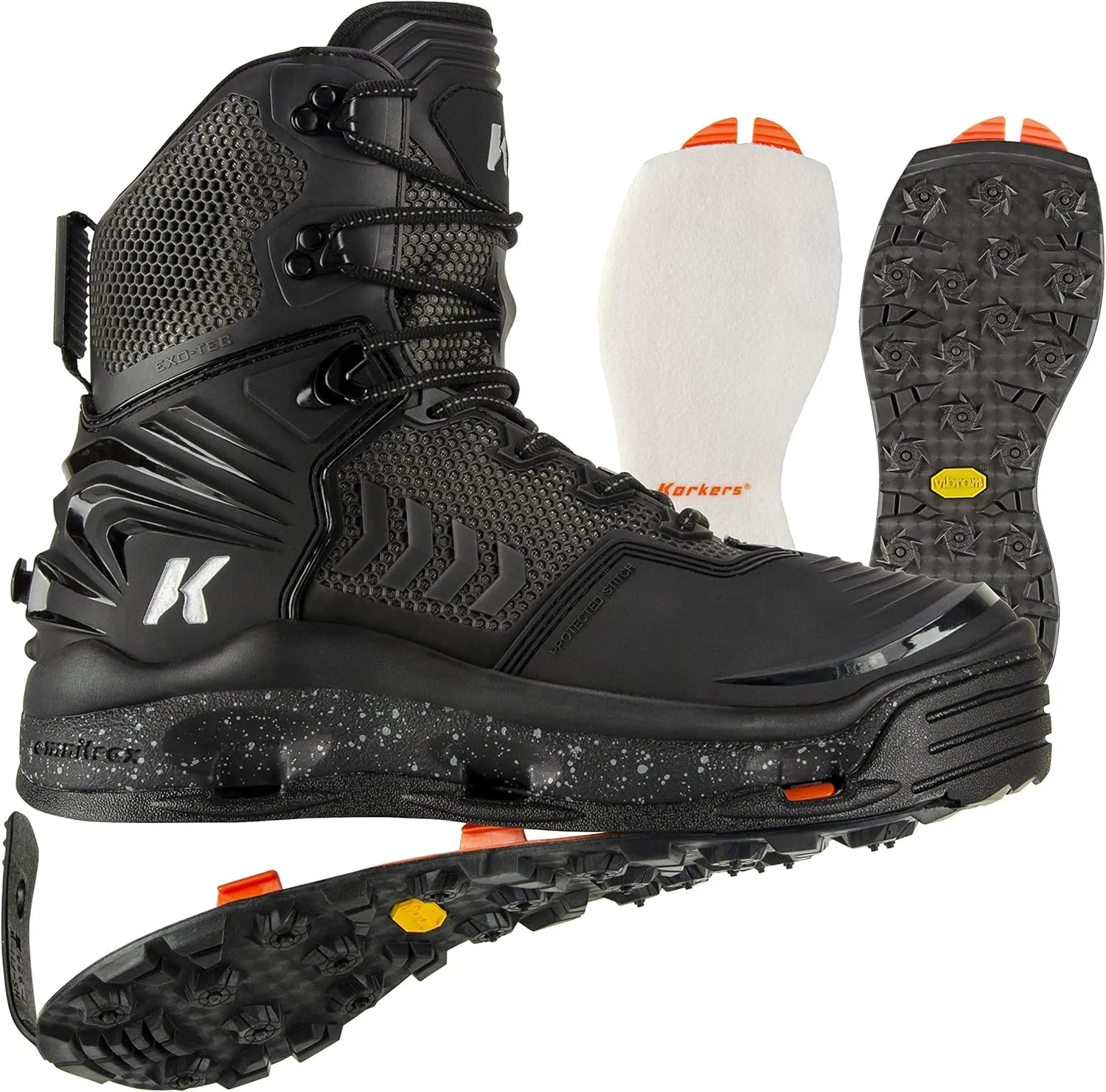 Korkers Men's Felt & Vibram Soles Fishing Boots