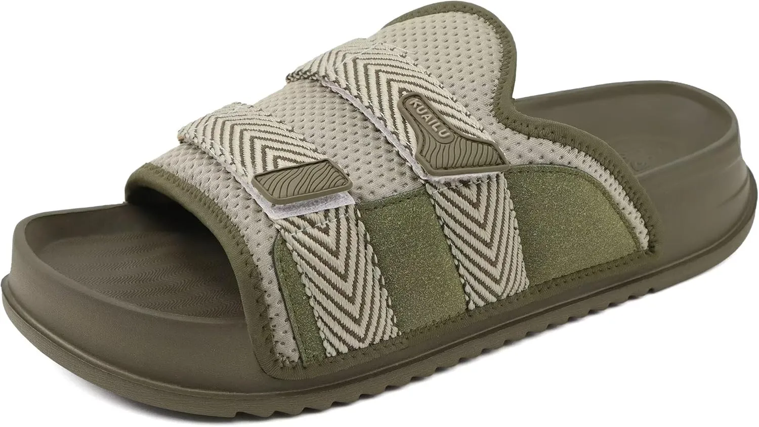 KuaiLu Mens Orthotic Sandals Comfortable Arch Support Fabric Sandal Slippers Shoes Man Casual Summer Cushion Slides Slip On Indoor Outdoor - Ultra-soft Comfort Fit Footbed