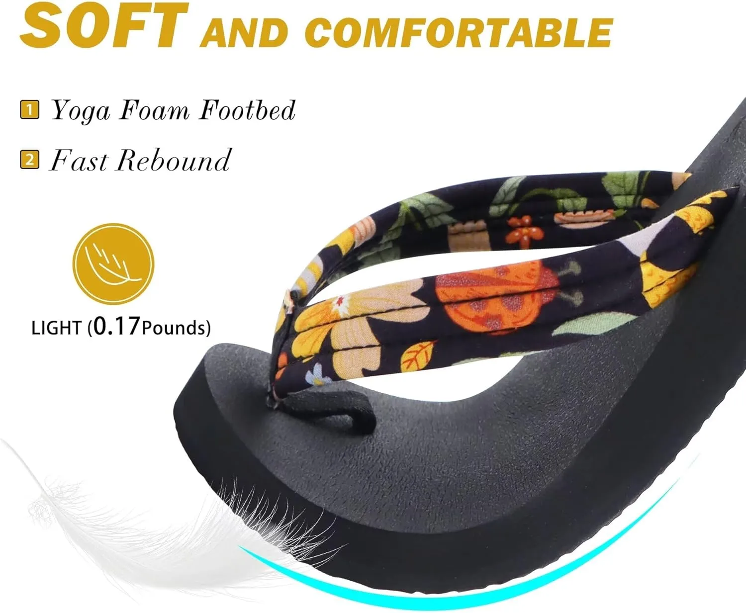 KuaiLu Womens Arch Support Flip Flops Ladies Comfort Lightweight Soft Yoga Mat Cushion Walking Thong Sandals