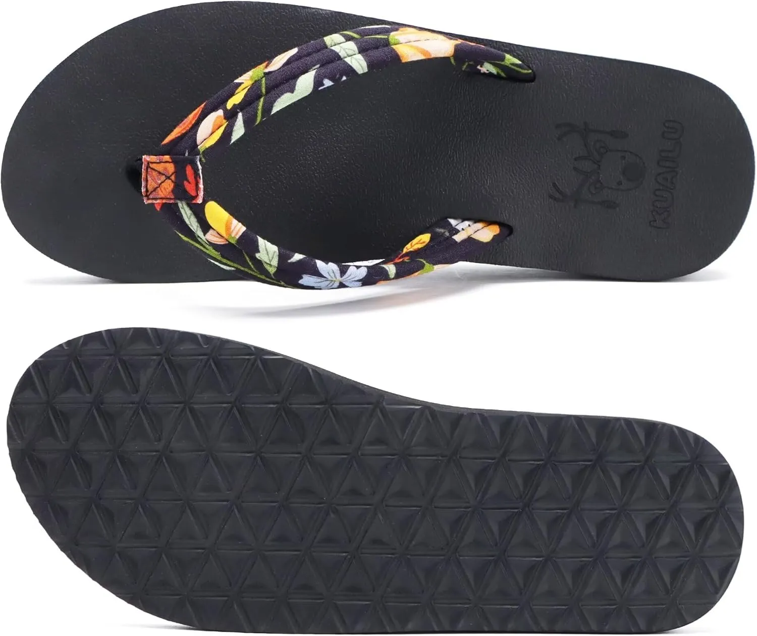 KuaiLu Womens Arch Support Flip Flops Ladies Comfort Lightweight Soft Yoga Mat Cushion Walking Thong Sandals