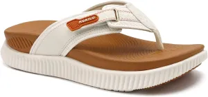 KuaiLu Womens Orthopedic Flip Flops with Arch Support Plantar Fasciitis Walking Sandals For Women Ladies Athletic Thick Cushion Recovery Sandals Slip On Indoor Outdoor Summer Casual White Khaki Size 7