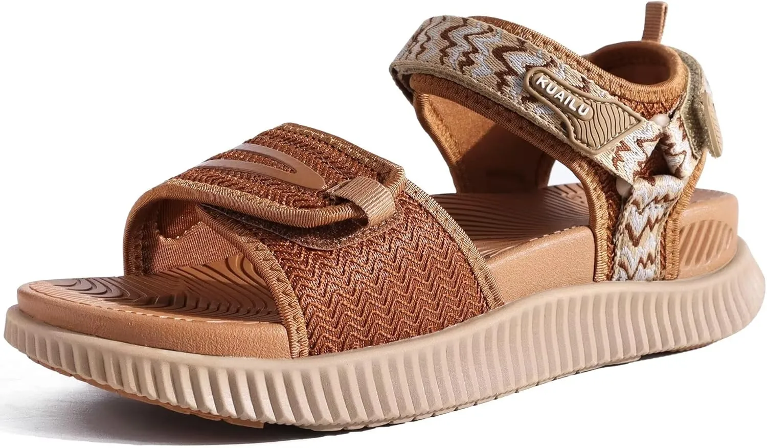 KuaiLu Womens Orthopedic Walking Sandals Ladies Recovery Sport Thick Athletic Cushion Outdoor Hiking Water Sandles Adjustable Strap Sandals with Comfortable Plantar Fasciitis Arch Support