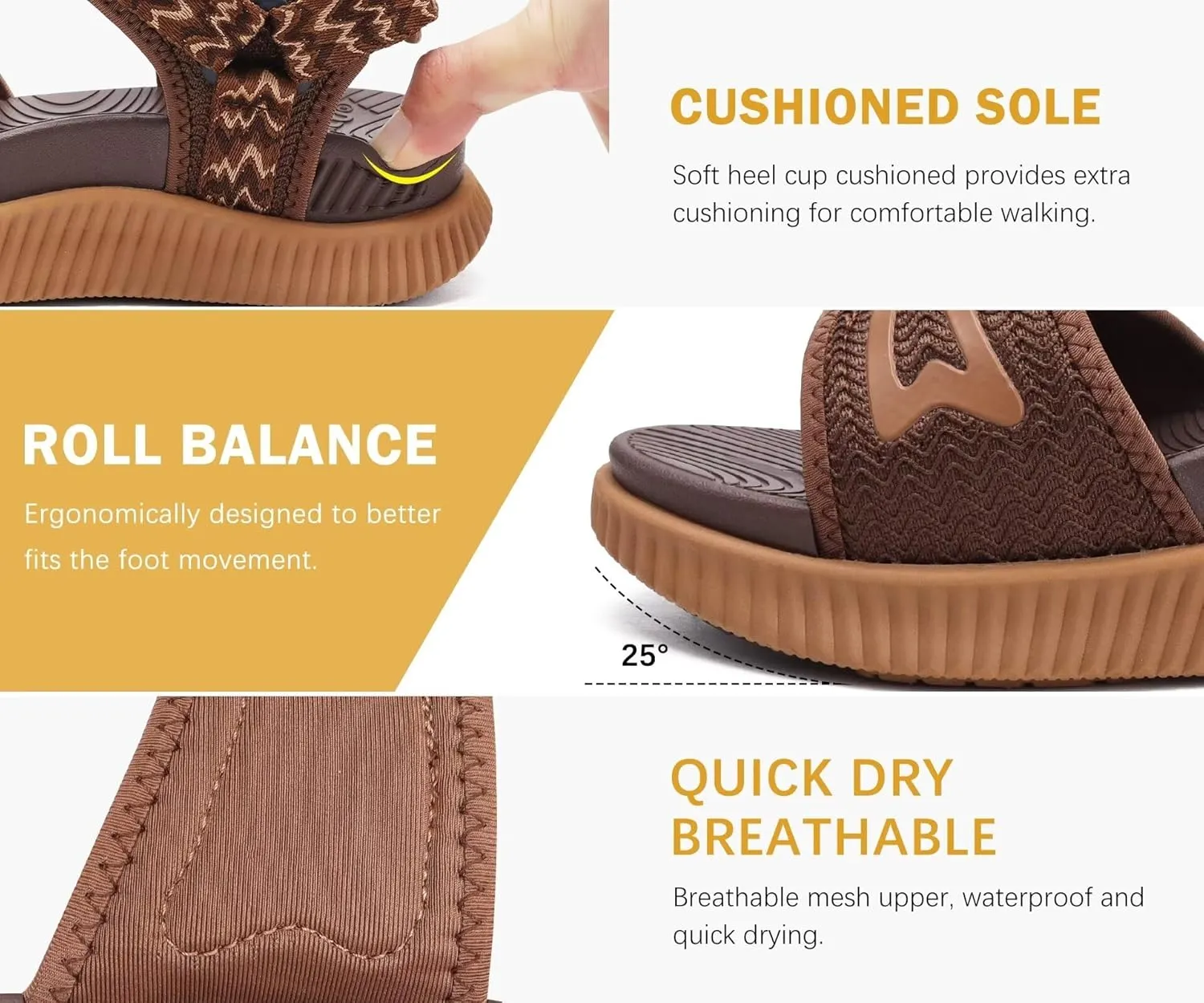 KuaiLu Womens Orthopedic Walking Sandals Ladies Recovery Sport Thick Athletic Cushion Outdoor Hiking Water Sandles Adjustable Strap Sandals with Comfortable Plantar Fasciitis Arch Support