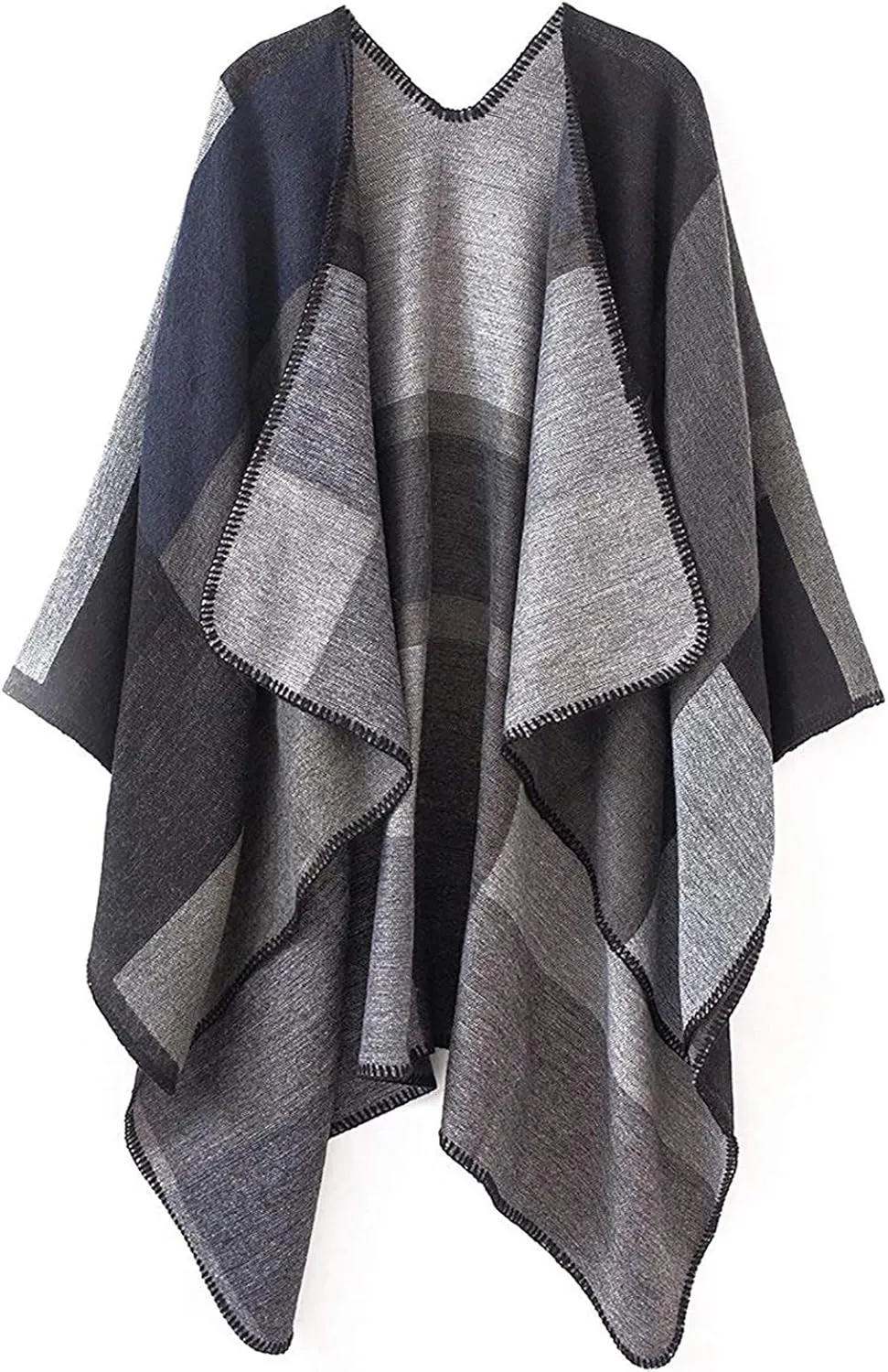 Lacavocor Women's Warm Shawl Wrap Cape Winter Cardigan Sweaters Open Front Poncho